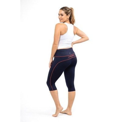 GapFit Blackout Technology Leggings Orange Navy Blue Athletic Workout M 75-00