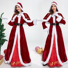 1Pc Christmas Costume Xmas Ladies Party Santa Cosplay Women Long Party Red Dress