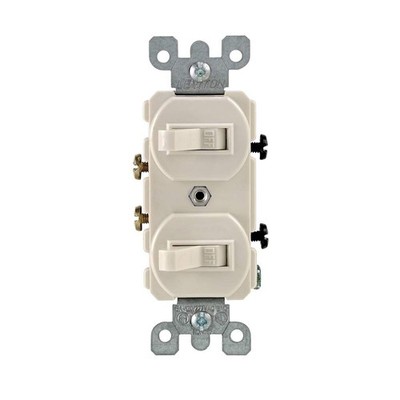 Leviton Decora Duplex Combination Switch, 5224-2T, Light Almond 