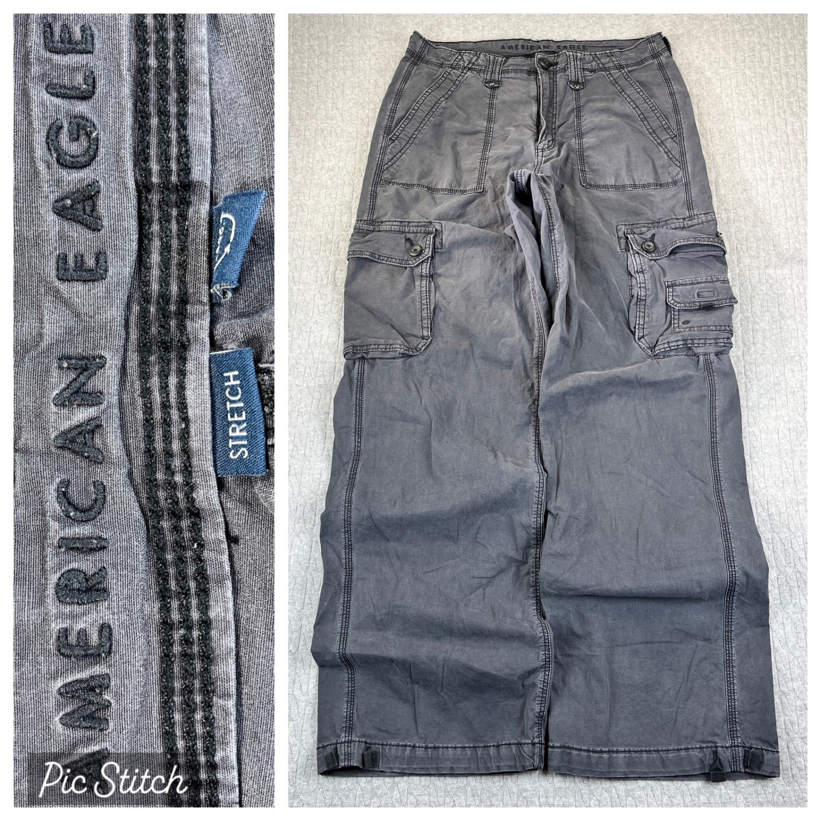 American Eagle Baggy wide leg Cargo jogger utility Pants Women 8/28X30 high-rise