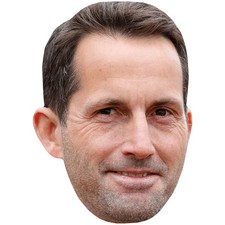 Ben Ainslie Stubble Celebrity Mask, Flat Card Face, Fancy Dress Mask