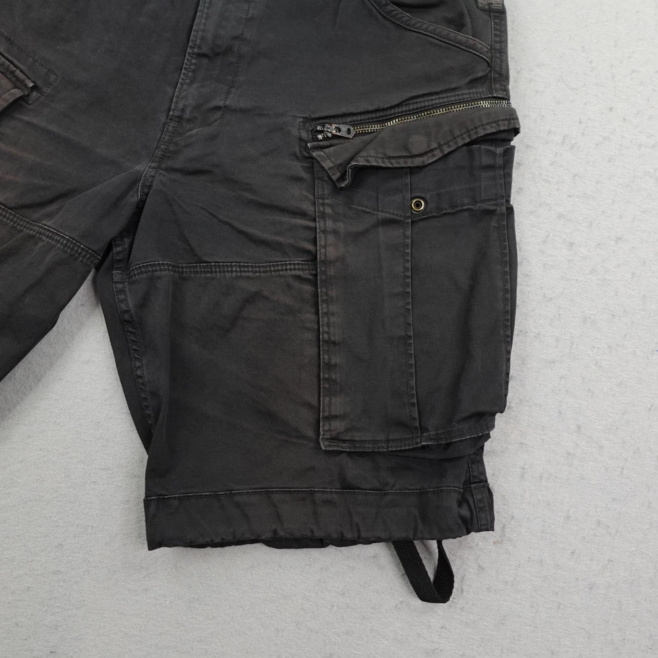 Shorts G Star RAW 34 preto Rovic com zíper solto 1/2 utilitário de carga paraquedista folgado - Imagem 2 de 4