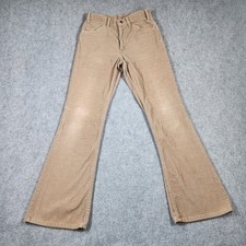 Vintage Levis 684 Jeans 28x31.5 Beige Cordury Talon Bell Bottoms Flare