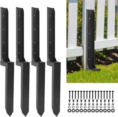 4 Pcs Fence Post Repair Kit Heavy Duty Wooden Fence Post Anchor Repair Stakes fo