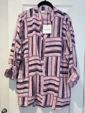 KIT & KABOODLE Print 100%  Cotton Blouse Pink One Size 8 - 18  BNWT