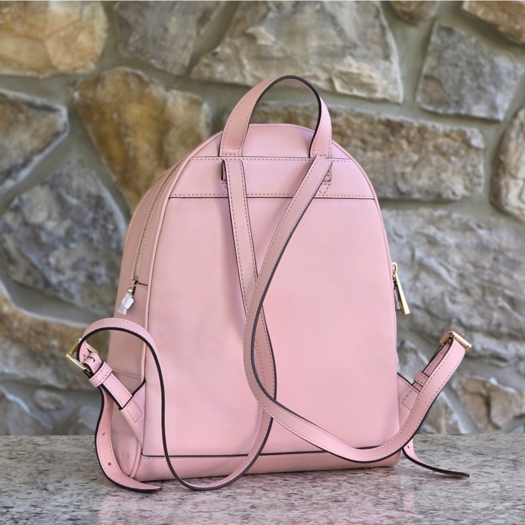 Michael Kors Rhea Embossed Logo Medium Pink Backpack | eBay