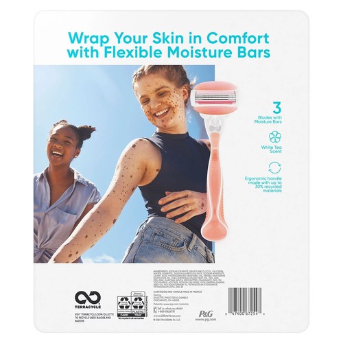 Venus Comfortglide Women's Razor Handle + 12 Cartridges, White Tea - Picture 2 of 3