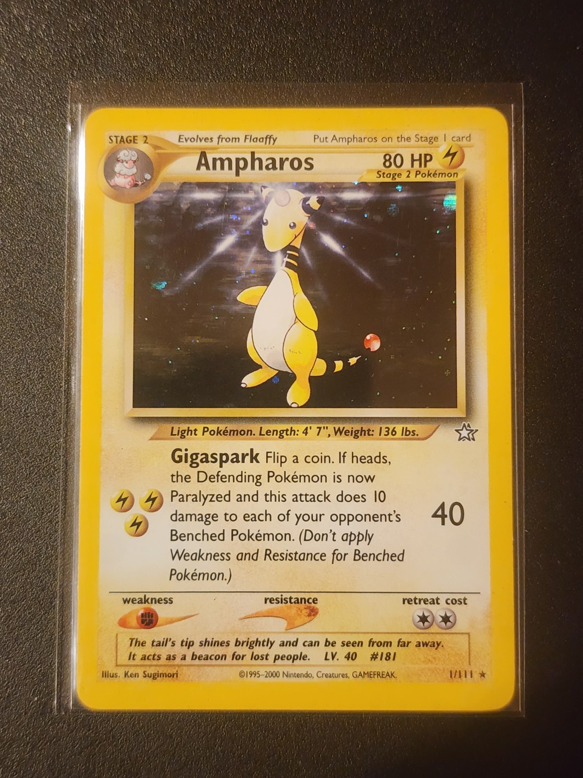 Pokemon - Ampharos Holo - Neo Genesis 1/111 - Unlimited - NM Card