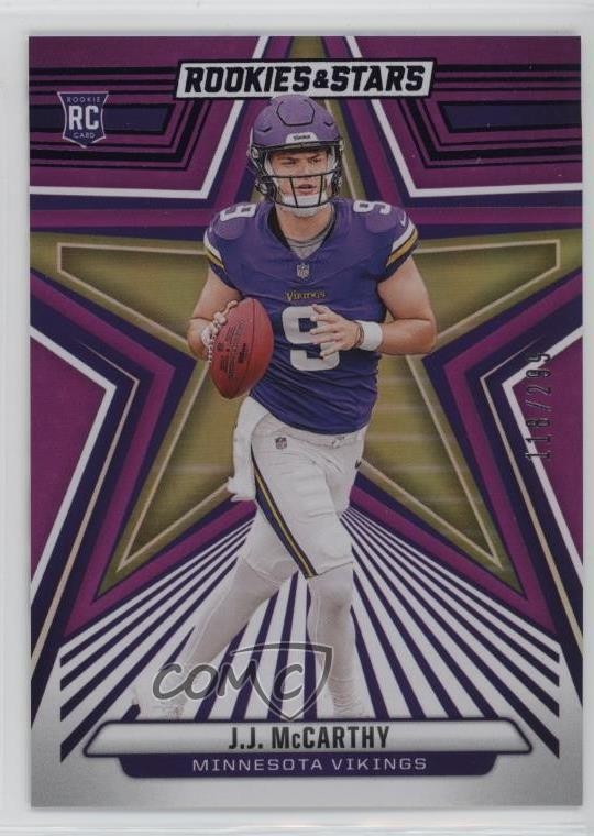 2024 Panini Rookies & Stars Rookies Purple 118/299 JJ McCarthy #135 RC v9t