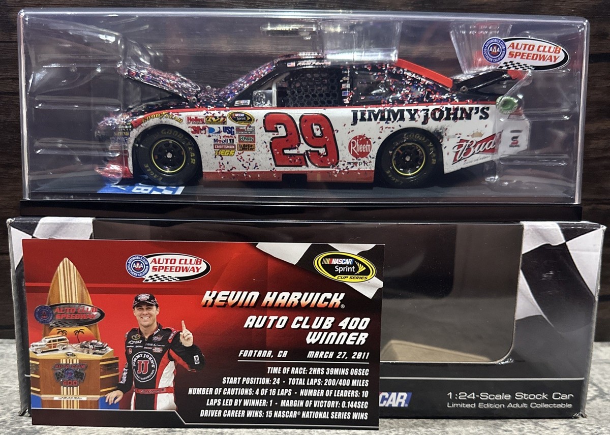 2011 Kevin Harvick #29 Jimmy Johns Fontana Win 1/24 Action Nascar