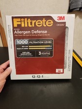 2 Pk 3M Filtrete 12x12x1 Micro Allergen Defense AC/ Furnace Filter MPR 1000
