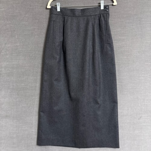 Vintage Rothschild Skirt 8 Gray Heavy Wool Maxi Pencil Career Office Work 90s - Image 1