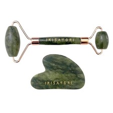 Green Jade Natural Stone Curved Facial Roller Guasha Set - Massage and Face