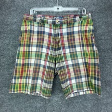 Vtg Polo Ralph Lauren Shorts Mens 33 Madras Plaid Prospect 9" Preppy Y2K 90s