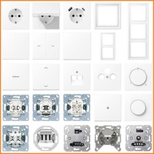 Jung LS990 Schneeweiß Matt Steckdose Schalter Taster Wippe Rahmen Auswahl