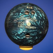 VINTAGE SEARS STAR LINE BOWLING BALL - TURQUOISE SWIRLS - 12 POUNDS