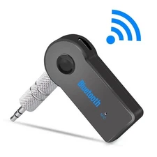Wireless Bluetooth Receiver 3.5mm AUX Audio Stereo Music Home Car Adapter Black