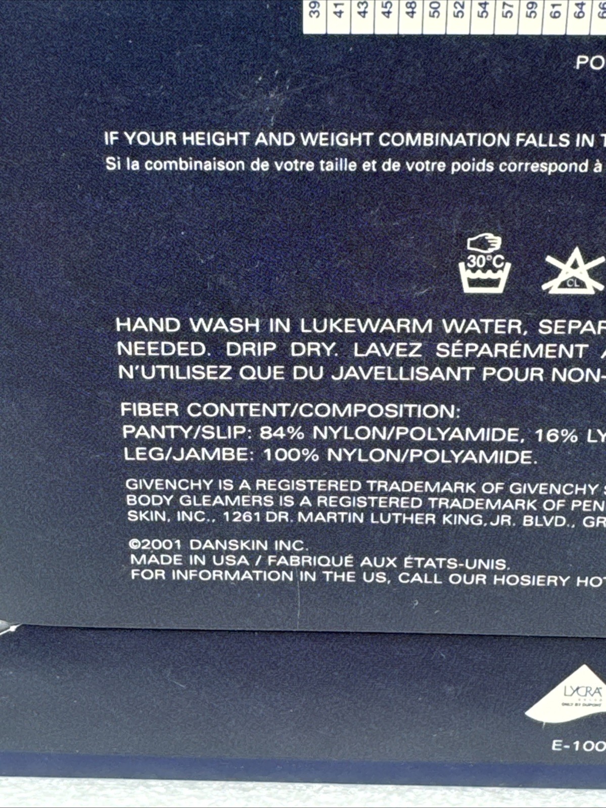 2001 Givenchy Hosiery Pantyhose Body Gleaners Size A Blue Dahlia Shimmer Sheer thumbnail 6