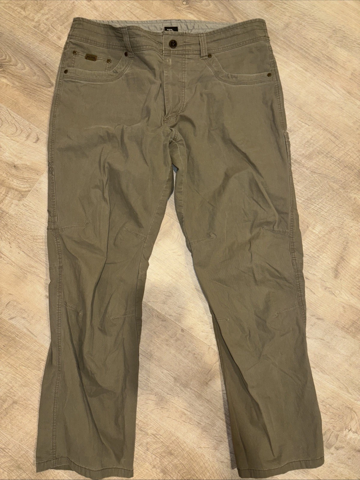 KUHL Revolvr Pants Mens 36x30 Uberkuhl Fabric Vintage Patina Dye Quick Dry Gree