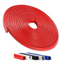 Winfort 16.5FT 5M Universal Car Door Edge Protector Guards, No-Glue 16.5Ft Red