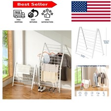 Durable Foldable Drying Rack in Pearl - Perfect for Laundry and Space Management