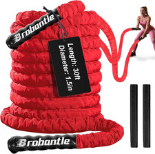 Heavy Duty Pink Battle Rope - 30FT/40FT/50FT for Home Gym Workouts