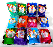VINTAGE 1999 TY MCDONALDS TEENIE BEANIE BABIES COMPLETE SET OF 12 WITH BAGS MINT