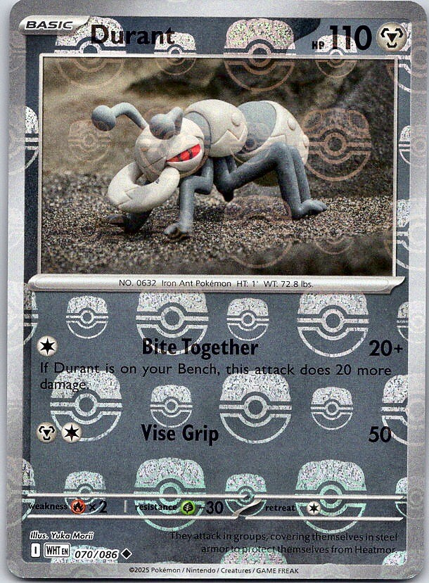 Durant - White Flare (NM) Master Ball Holo 70/86 Metal 110 HP