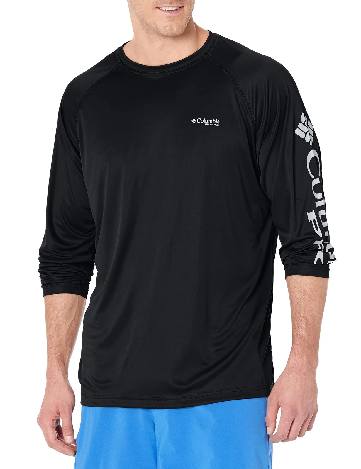 Columbia Men's PFG Terminal Tackle Long Sleeve Fishing Shirt, Black/Cool Grey