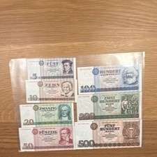 DDR Staatsbank Banknoten Lot & Sammlung 5–500 Mark (5,10,20,50,100,200,500)