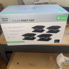 Home Zone 4-pack Solar LED Post Cap Light w/ LiFePO4 Battery Dusk to Dawn Black