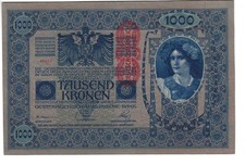 Austria Hungary, P. 59 ND (1919), 1000 Kronen, aUNC