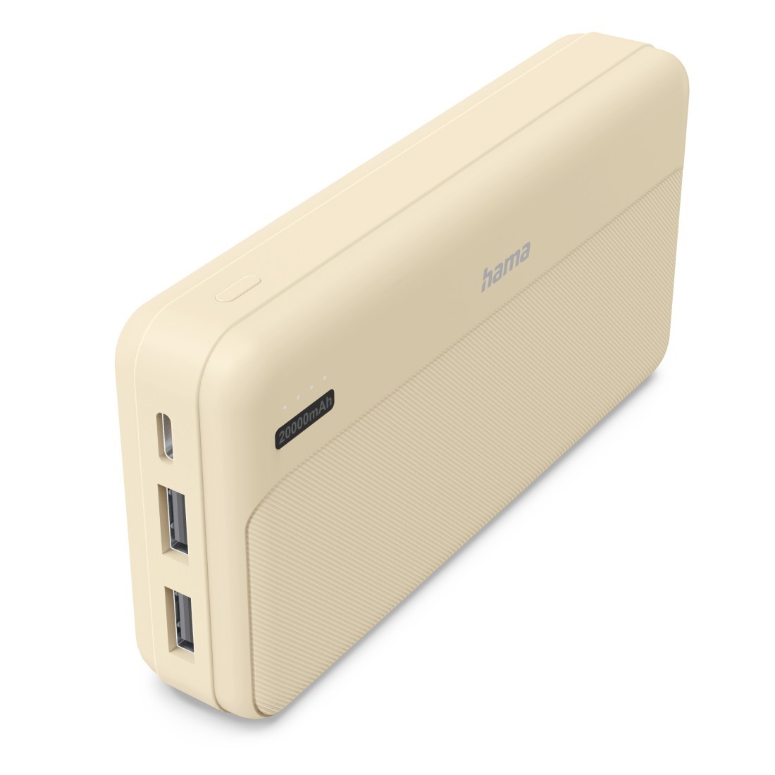 Batterie de secours 20000 mAh sable pour recharger deux smartphones en voyage