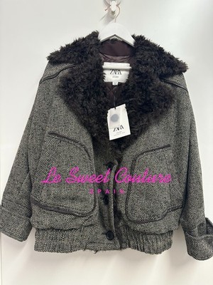 ZARA WOMAN FW25 LIMITED EDITION HERRINGBONE COMBINED BOMBER JACKET