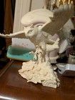 Retro 70's Great Horned Flying Owl Porcelain- Capodimonte Flower Power Patch — photo 1