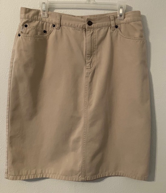 Women's Classic Ralph Lauren Khaki Jean Skirt Size 12 -1990's Y2K