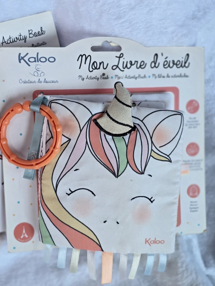 Kaloo Happy Unicorn Soft Plush Baby Activity Book Toddler Toy - Pack of 2 - Image 2 of 4