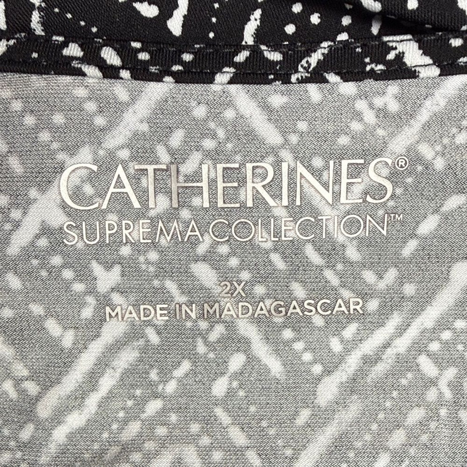 Catherines Blouse Black White Patterned Tunic Cri… - image 9