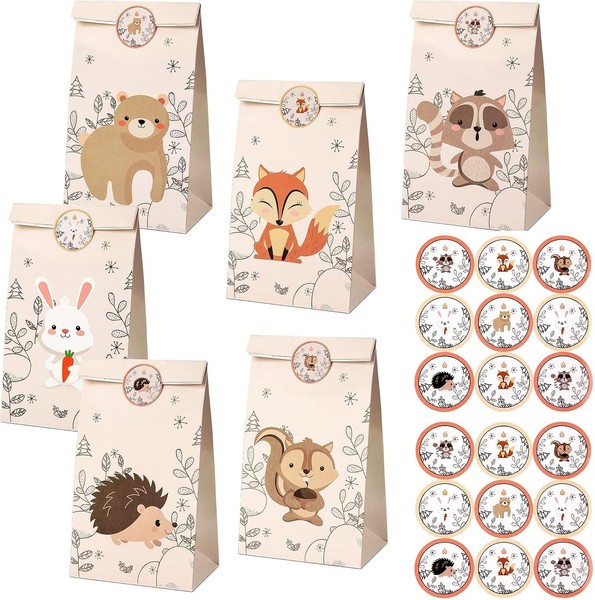 PapiertüTen 12 StüCk Tierische GeschenktüTen Kindergeburtstag Party Deko-image