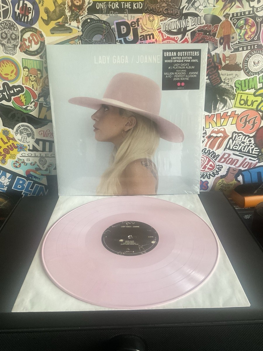 LADY GAGA Joanne VG++ 2LP MIXED OPAQUE PINK VINYL W/HYPE STICKER