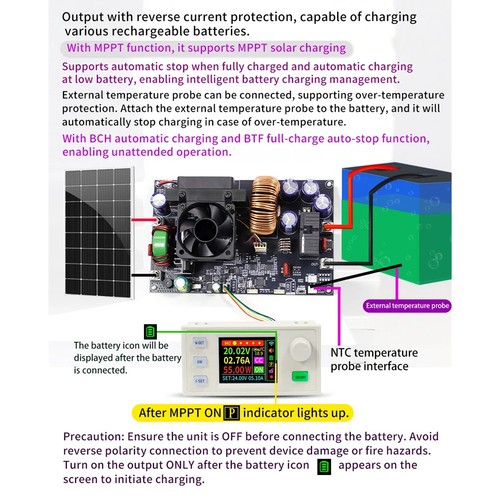 Alimentatore Buck DC CNC XY8050S 80V/50A/4000W Alimentatore Stabilizzato Re7828 - Zdjęcie 7 z 10