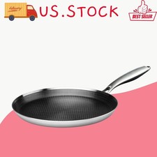 11" Stainless Steel Nonstick Crepe Pan   Induction Safe, PFOA Free