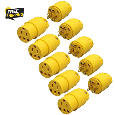 #ad Electrical Replacement Plug amp; Connector Set Extension Cord Ends Male and Female $27.11
