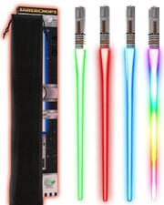 LIGHTSABER CHOPSTICKS LIGHT UP STAR LED WARS Glowing Light Saber Chop Sticks ...