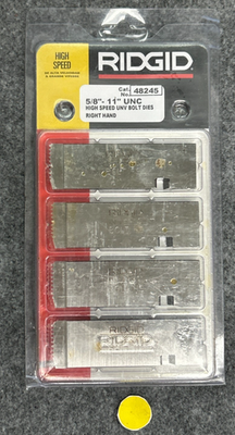#ad RIGID RIGHT HAND HIGH SPEED BOLT DIES 5 8quot; 11 UNC CAT NO 48245 LOT OF 4 $150.00