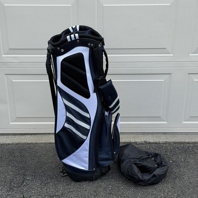Adidas 6 Way Divider Black White Golf Stand Carry Cart Bag Ascend Cover Stripes