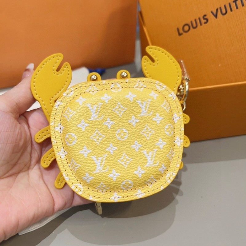 Louis Vuitton Women's Yellow Leather Crab Charm Keychain Accessory