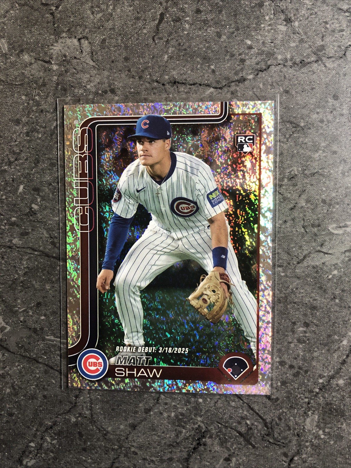 2025 Topps Update Sand Glitter Matt Shaw Cubs Rookie Debut # US345