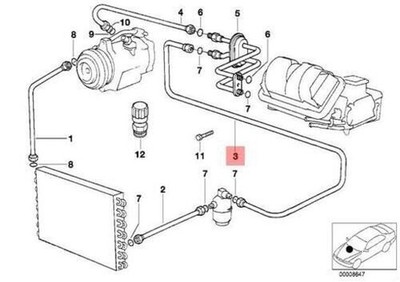 BMW E32 E34 Limousine AC Trockner Verdampferschlauchleitung 64538390620 NEU