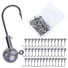 Round Lead Jig Head Hooks with Box for Freshwater Saltwater Trout Bass Lures